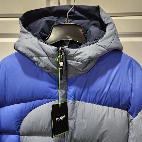 BOSS Logo-Patch Reversible Hooded Padded Jacket - Picture 2 of 15